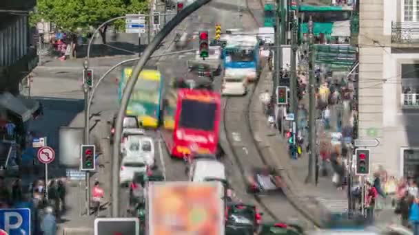 Sao Bento Tren Istasyonuna Yakın Almeida Garret Meydanı Yakınlarındaki Sokak — Stok video