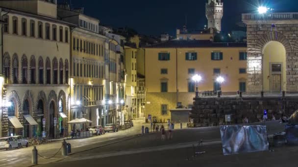 Turister Går Ett Sluttande Torg Piazza Pitti Innan Palatset Pitti — Stockvideo