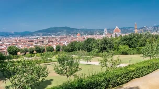 Ландшафт Сверху Исторических Зданиях Вид Флоренцию Точки Boboli Gardens Giardino — стоковое видео