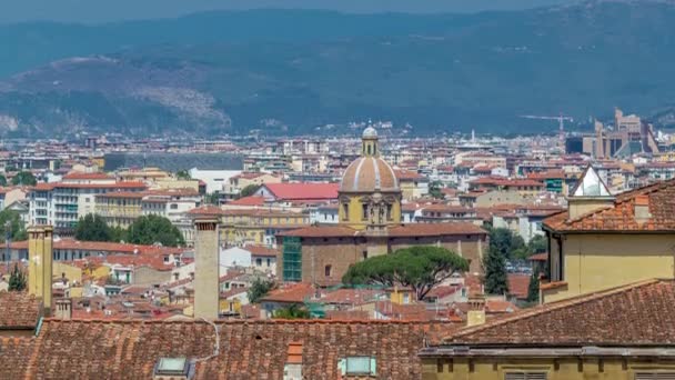 Florencie Krajina Výše Uvedeného Času Panorama Historické Budovy Letecký Výhled — Stock video