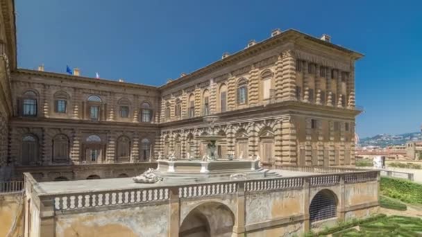 Giardino Boboli Con Facciata Posteriore Palazzo Pitti Timelapse Iperlapse Prato — Video Stock