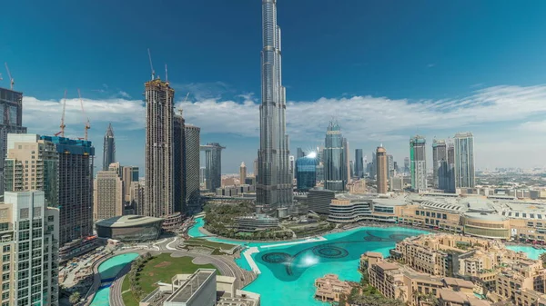 Повітряний Вид Місто Дубай Протягом Усього Дня Центрі Міста Тінями — стокове фото