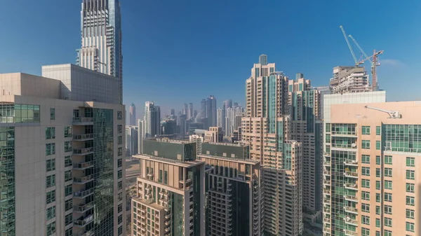 Panorama Downtown Dubai City Aerial Urban Skyline Modern Skyscrapers Towers — Stock Photo, Image
