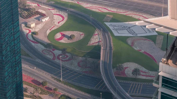 Перекресток Между Районом Jlt Пристанью Дубая Пересеченный Воздушной Лестницей Шейха — стоковое фото