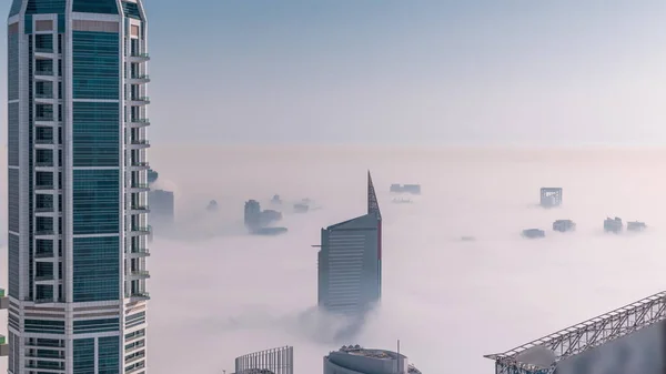 Дубай Воздушный Вид Показывающий Туман Над Аль Барша Высоты Зеленый — стоковое фото