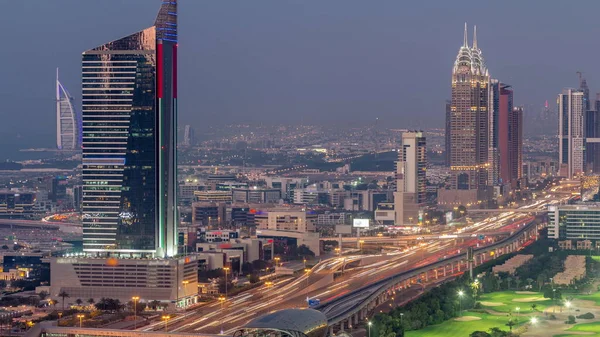 Aerial View Sheikh Zayed Road Dubai Internet City Area Day — Stock Fotó
