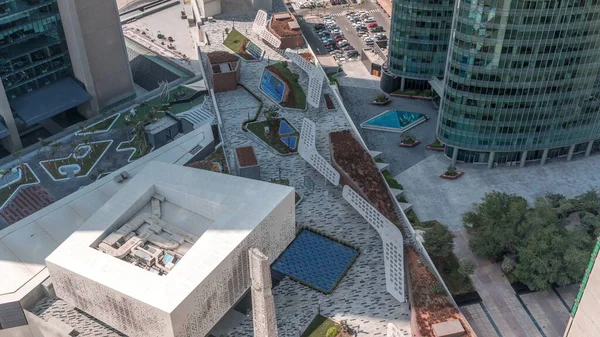 Dubai Uluslararası Finans Merkezi Gökdelenleri Bütün Gün Boyunca Geçit Bulvarı — Stok fotoğraf
