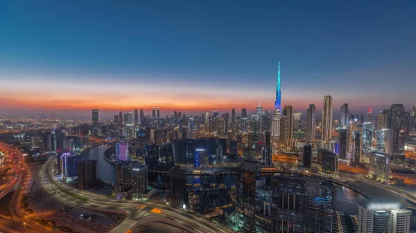 Panoramic Skyline Modern Architecture Dubai Business Bay Downtown Towers Day — Foto de Stock