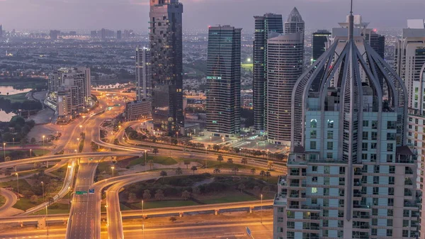 Huge Highway Crossroad Junction Jlt District Dubai Marina Intersected Sheikh — Stockfoto