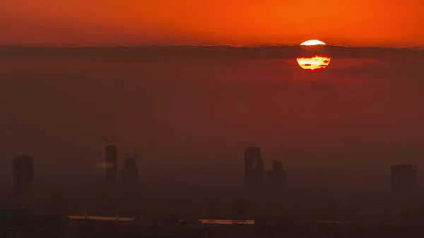 Сонячний Підйом Над Зеленою Аль Барша Висотою Районне Повітря Дубай — стокове фото
