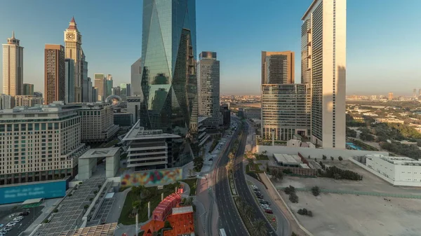 Panorama Showing Dubai International Financial District Aerial View Business Financial —  Fotos de Stock