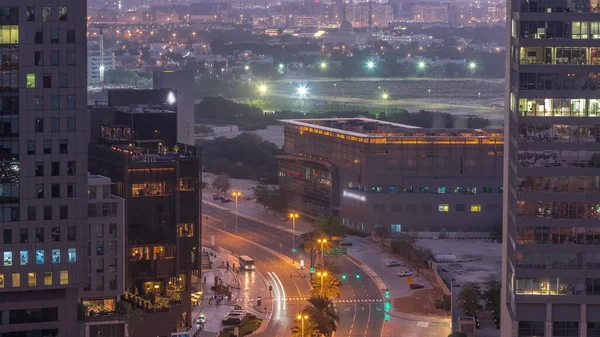 Skyline Вид Трафіку Вулиці Аль Саада Біля Районної Ночі Difc — стокове фото
