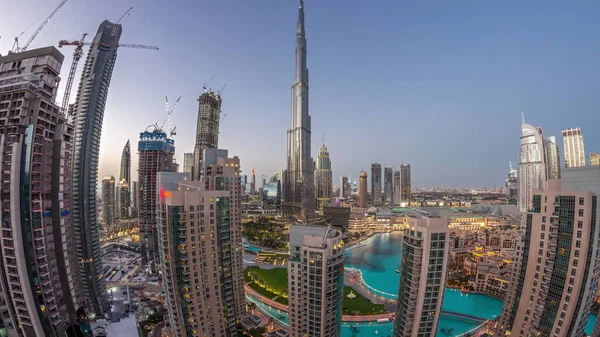 Dubai Downtown Stadsgezicht Met Hoogste Wolkenkrabbers Panorama Luchtfoto Van Dag — Stockfoto
