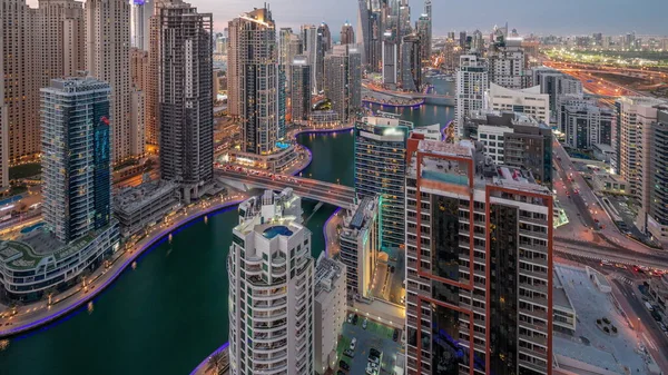 Vista Vari Grattacieli Nel Blocco Recidenziale Più Alto Dubai Marina — Foto Stock