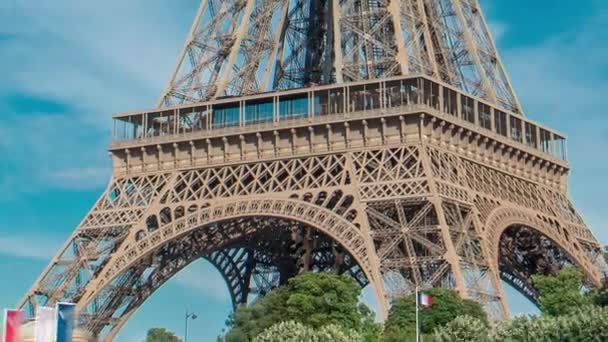 Fond Tour Eiffel Timelapse Depuis Front Mer Sur Seine Paris — Video