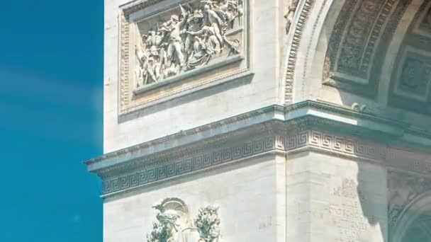 Arc Triomphe Triomfantelijke Boog Van Sterrentijd Beroemd Monument Parijs Aan — Stockvideo