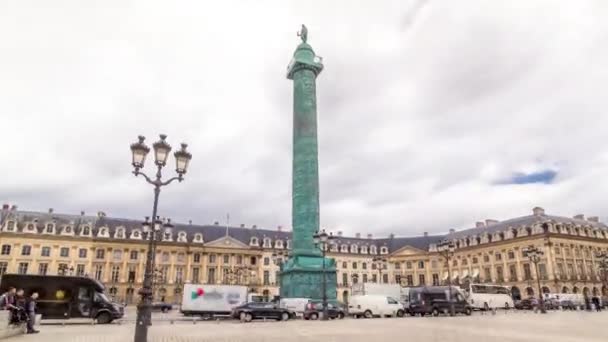 Vendome Sütununda Napoleon Bonaparte Heykeli Vendome Meydanı Nın Üstünde Paris — Stok video