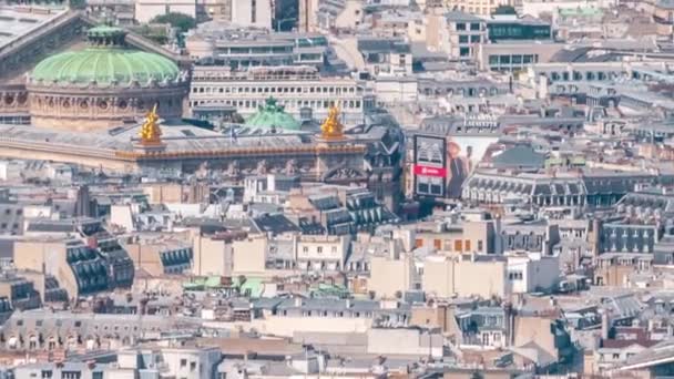 Garnier Operası Tuileries Parkı Paris Yukarıdaki Ufuk Çizgisi Zaman Çizelgesinden — Stok video