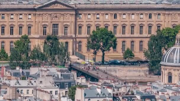 Верхній Повітряний Вид Паризький Скайлайн Висоти Timelapse Основні Пам Ятки — стокове відео