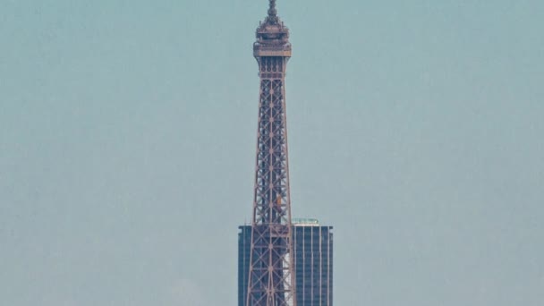 Skyline Paris Tour Eiffel Intemporel Aérien Depuis Sommet Des Gratte — Video