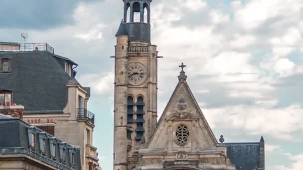 Eglise Saint Etienne Mont Timelapse Paris Près Panthéon Contient Sanctuaire — Video