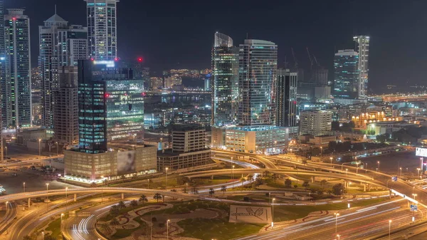 Автострада Перекрестка Офисные Здания Дубае Интернет Сити Media City Районной — стоковое фото