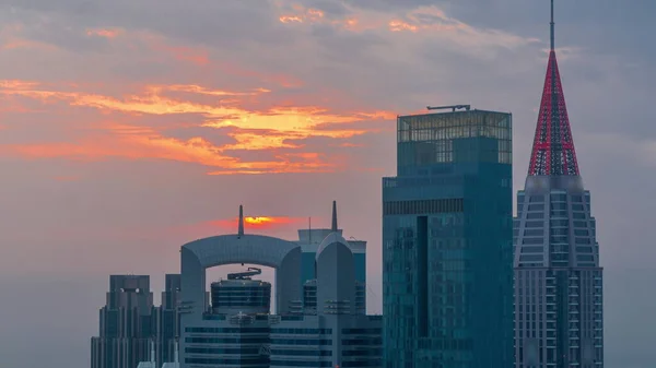 Sunset Financial Center Dubai City Luxury Skyscrapers Dubai United Arab — Stockfoto