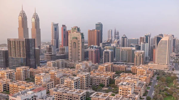 Rascacielos Distrito Barsha Heights Antenas Torres Internet Dubai Skyline Con — Foto de Stock