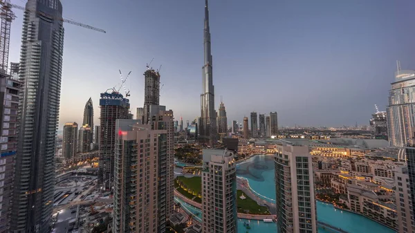 Stadtbild Von Dubai Downtown Mit Den Höchsten Wolkenkratzern Rund Den — Stockfoto