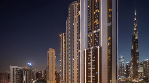 Tallest Skyscrapers Downtown Dubai Business Bay Located Bouleward Street Shopping — Stock Fotó