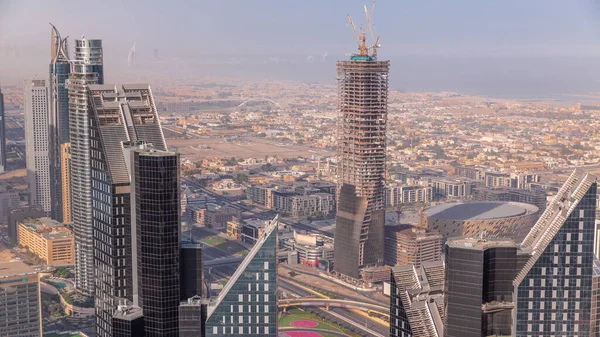 Наверху Формируется Горизонт Центра Города Современной Архитектурой Вид Воздуха Деловые — стоковое фото