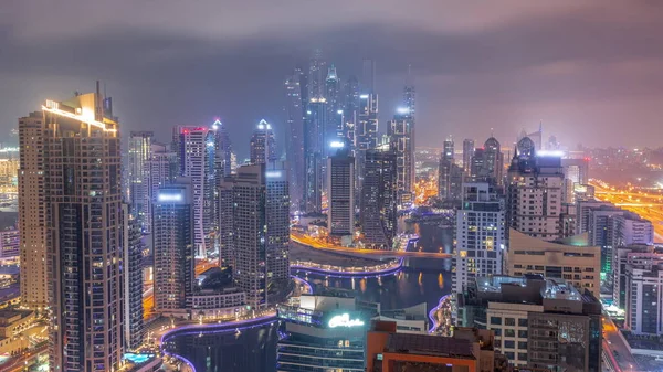 View Various Skyscrapers Tallest Recidential Block Dubai Marina Aerial All — Photo