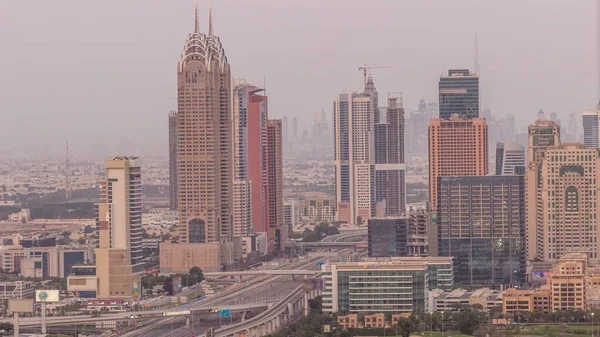 Aerial View Sheikh Zayed Road Dubai Internet City Barsha Area — Stock Photo, Image