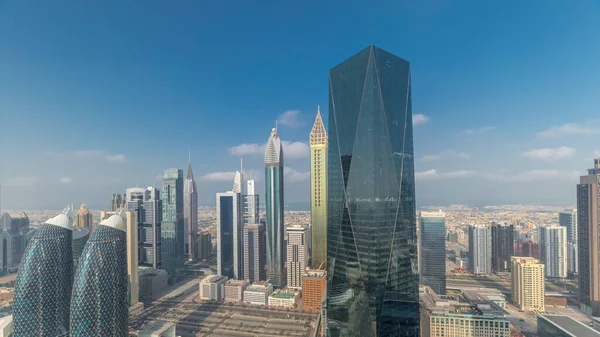 Πανόραμα Φουτουριστικών Ουρανοξύστες Στο Επιχειρηματικό Κέντρο Της Οικονομικής Περιοχής Στο — Φωτογραφία Αρχείου