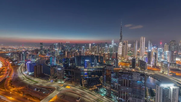 Panoramic Skyline Modern Architecture Dubai Business Bay Downtown Towers Day —  Fotos de Stock
