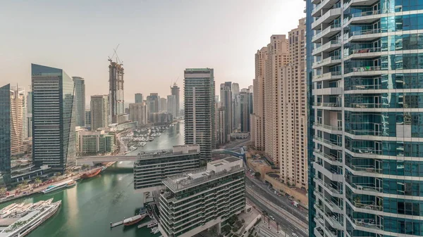 Панорама Демонструє Огляд Jbr Dubai Marina Skyline Сучасними Висотними Хмарочосами — стокове фото