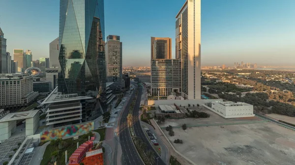 Panorama Showing Dubai International Financial District Aerial View Business Financial — Stock Photo, Image