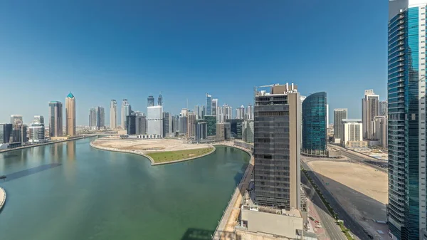 Мбаппе Показывает Сити Небоскребы Дубая Business Bay Воздушным Каналом Современный — стоковое фото