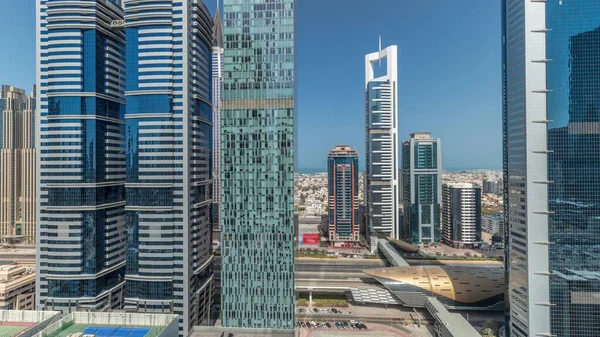 Panorama Showing Aerial View Dubai International Financial District Many Skyscrapers —  Fotos de Stock