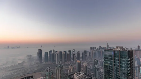 Panorama Dubai Marina Con Rascacielos Jlt Campo Golf Noche Día — Foto de Stock