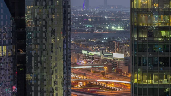 Villas Famous Hotel Horizon Line Dubai Downtown Big Intersection Aerial — Stock Photo, Image