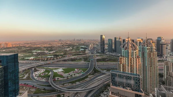 Panorama Mit Dem Jachthafen Von Dubai Und Den Jlt Wolkenkratzern — Stockfoto
