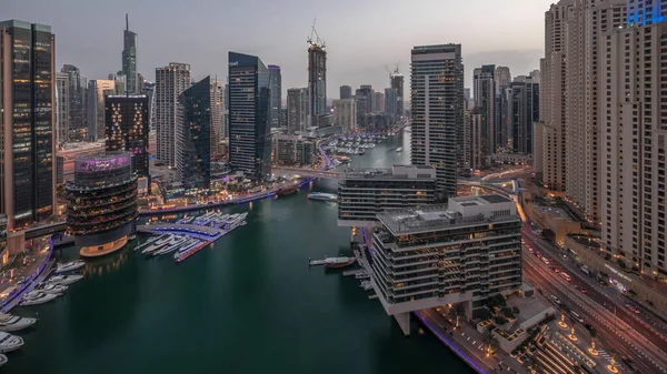 Vista Aérea Para Arranha Céus Marina Dubai Torres Jbr Torno — Fotografia de Stock