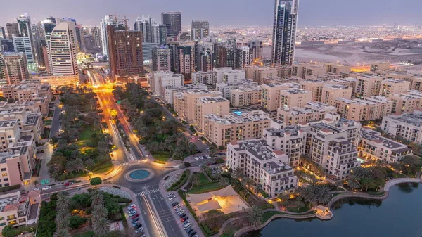 Edifícios Baixo Crescimento Distrito Greens Arranha Céus Barsha Heights Distrito — Fotografia de Stock