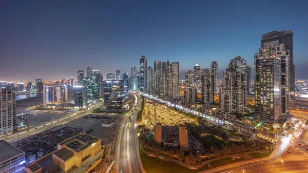 Panorama Bay Avenue Com Torres Modernas Desenvolvimento Residencial Business Bay — Fotografia de Stock