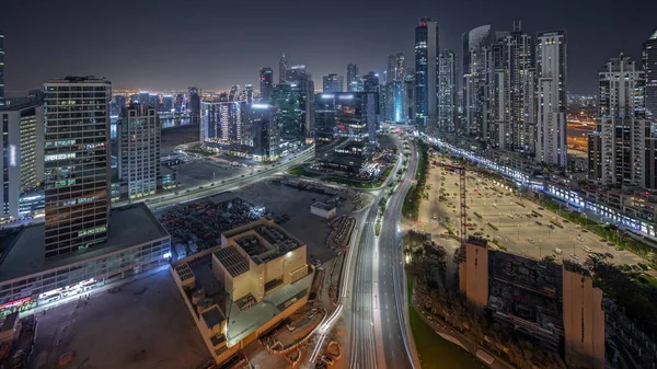 Panorama Mostrando Bay Avenue Con Torres Modernas Iluminadas Desarrollo Residencial —  Fotos de Stock