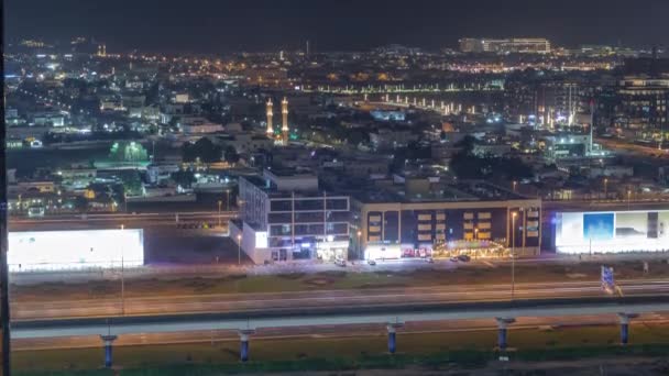 Aerial Näkymä Dubai City Walk Piirin Timelapse Uusi Moderni Osa — kuvapankkivideo