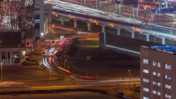Top Légi Felvétel Forgalmas Sejk Zayed Közúti Csomópontok Közlekedési Csomópontok — Stock videók