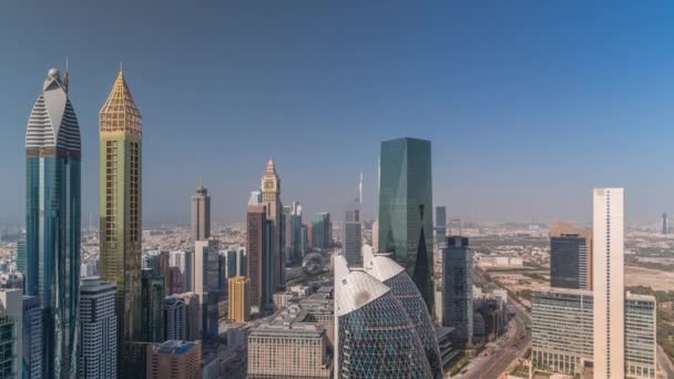 Όψη Ορίζοντα Των Πολυόροφων Κτιρίων Στην Οδό Sheikh Zayed Στο — Αρχείο Βίντεο