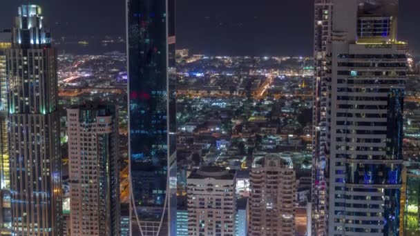 Όψη Του Ορίζοντα Των Πολυόροφων Κτιρίων Στην Οδό Sheikh Zayed — Αρχείο Βίντεο